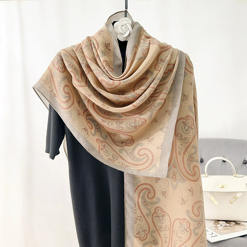 Abstract Print Cotton-Linen Scarf
