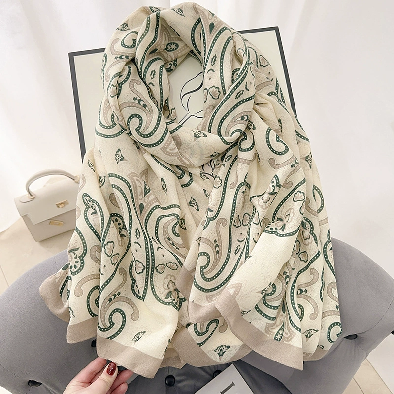 Abstract Print Cotton-Linen Scarf view 4