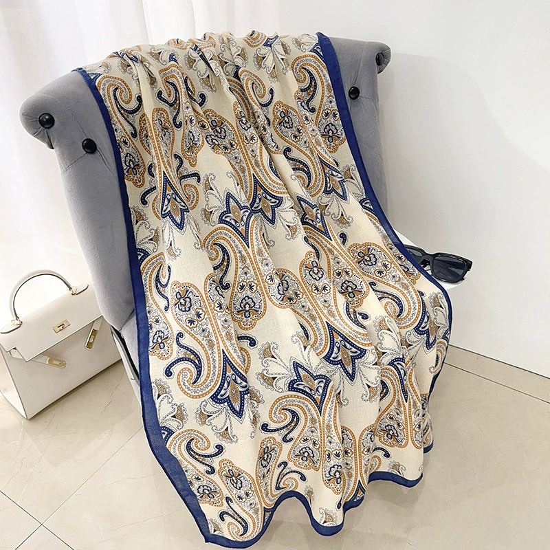 Abstract Print Cotton-Linen Scarf view 6