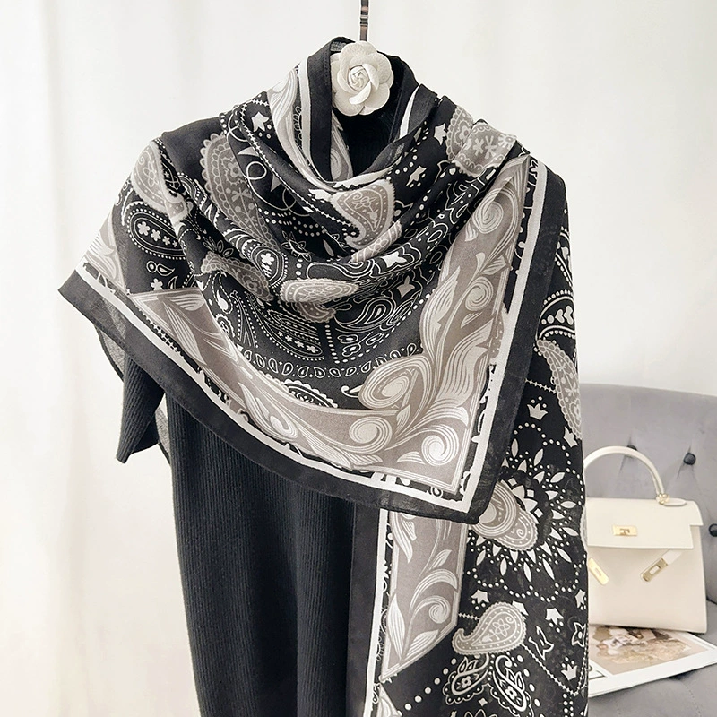 Printed Cotton-Linen Scarf view 2