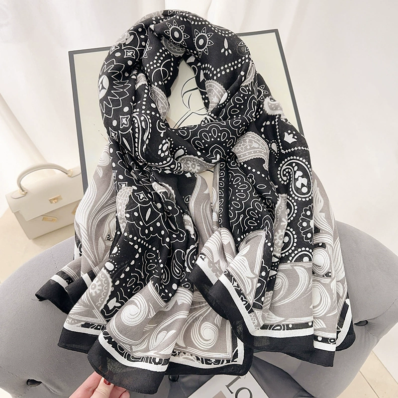 Printed Cotton-Linen Scarf view 6