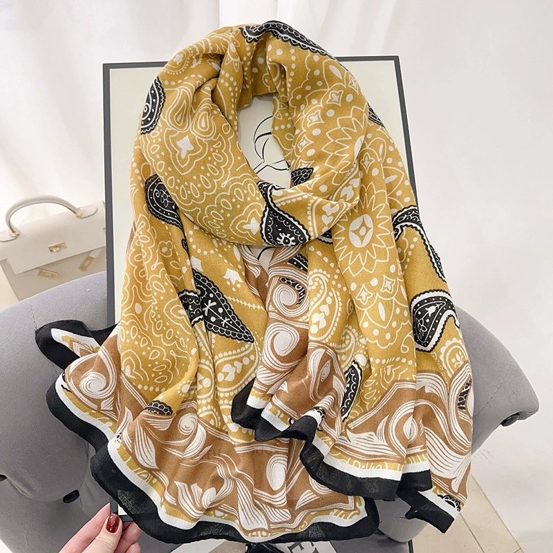 Printed Cotton-Linen Scarf view 7