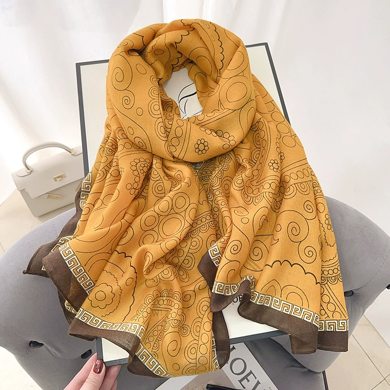 Floral Print Cotton-Linen Scarf view 2