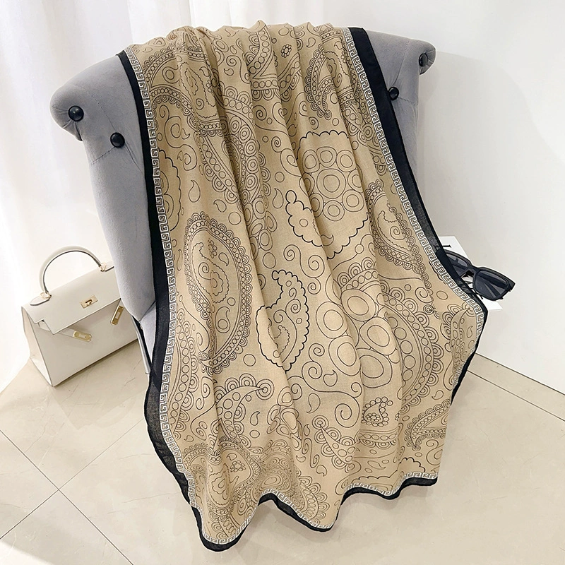 Floral Print Cotton-Linen Scarf view 3