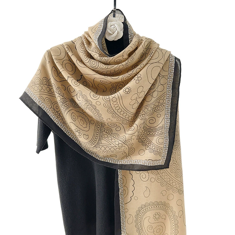 Floral Print Cotton-Linen Scarf view 5