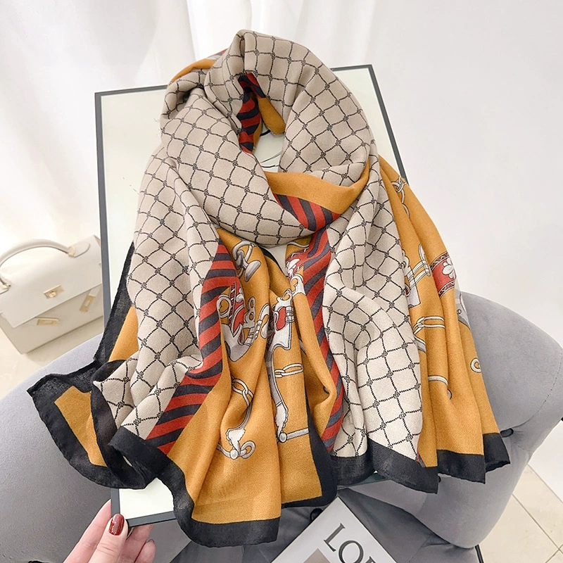 Printed Cotton-Linen Scarf view 2