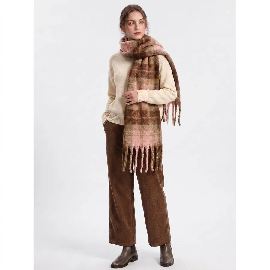Polyester Chenille Scarf with Fringe