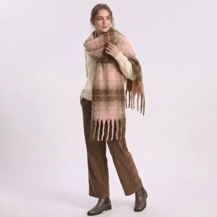 Polyester Chenille Scarf with Fringe view 3