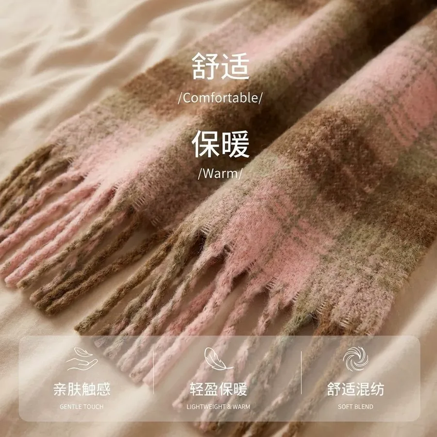 Polyester Chenille Scarf with Fringe view 4