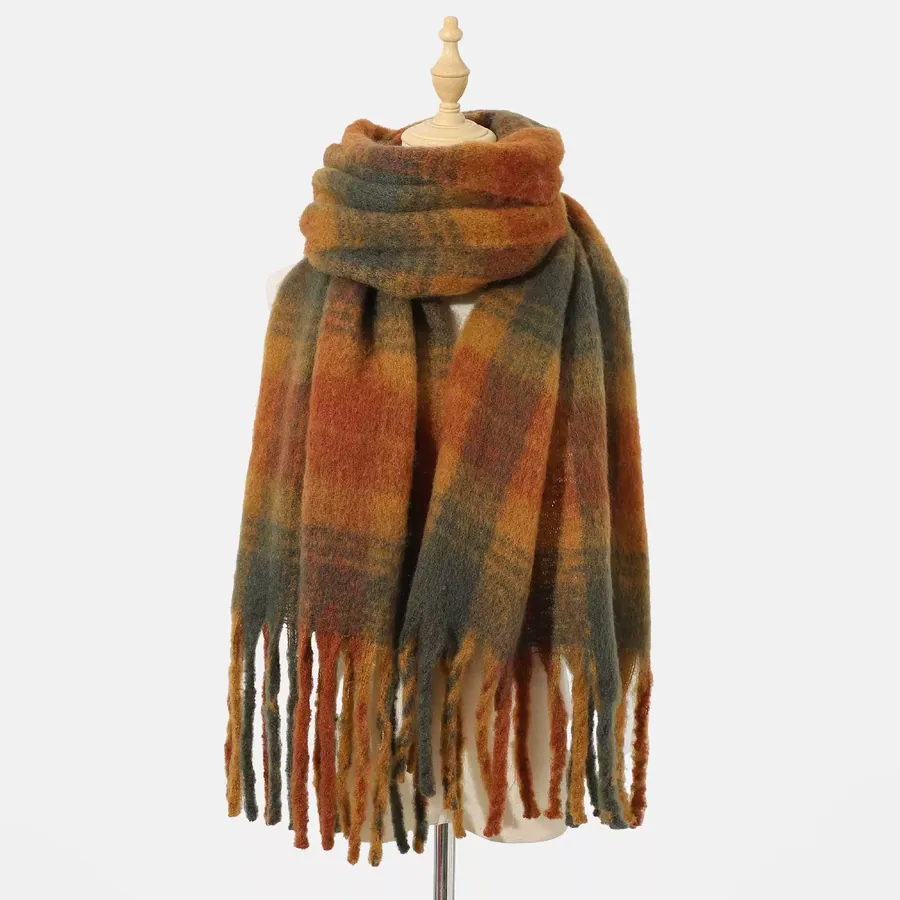 Polyester Chenille Scarf with Fringe view 6