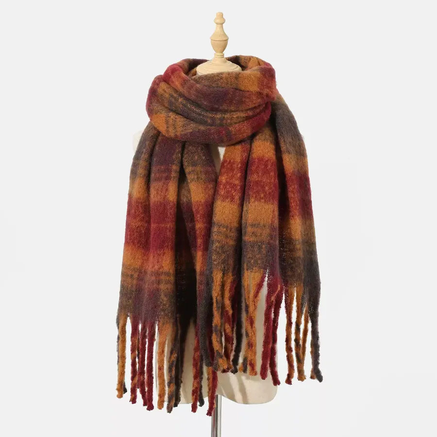 Polyester Chenille Scarf with Fringe view 7