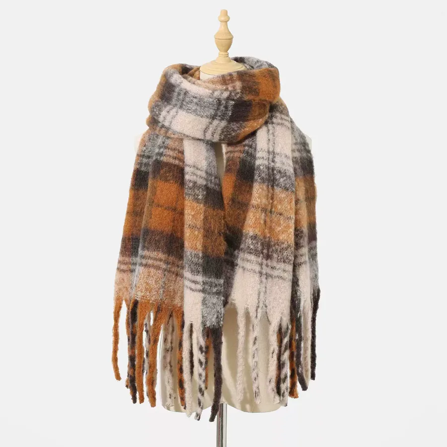 Polyester Chenille Scarf with Fringe view 8