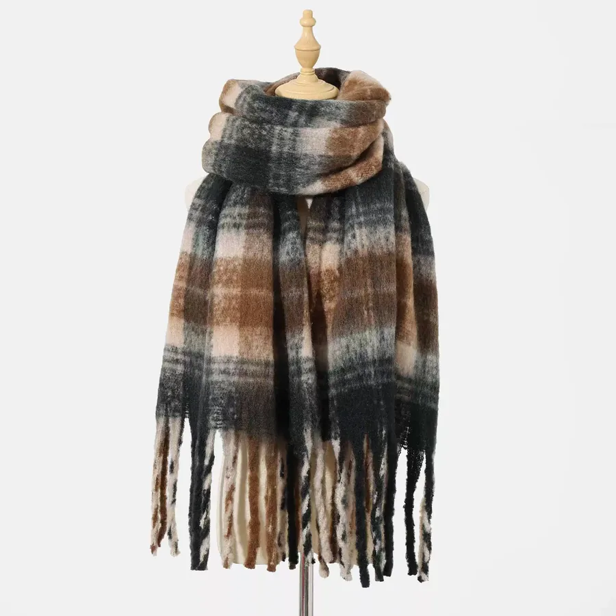 Polyester Chenille Scarf with Fringe view 11