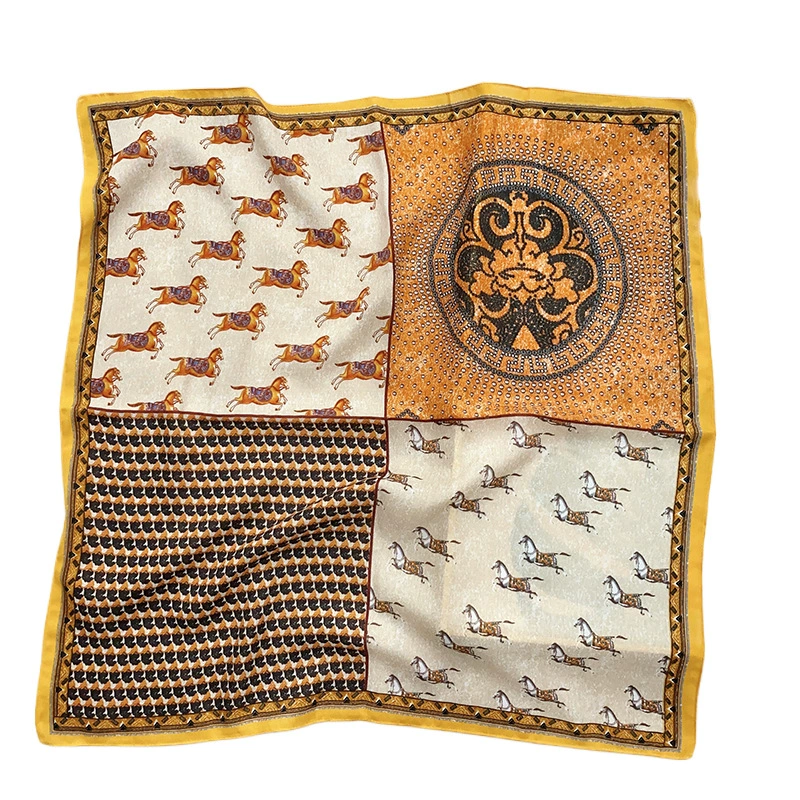 Pañuelo cuadrado de poliéster con estampado espiga view 5