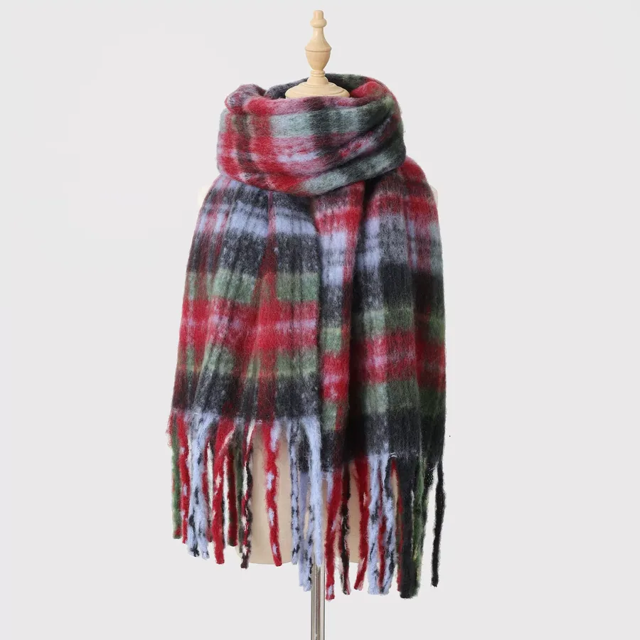 Polyester Color Block Scarf with Fringe view 8