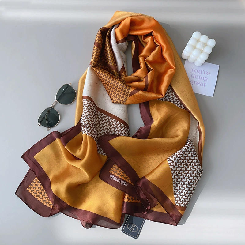 Polyester Geometric Print Long Scarf