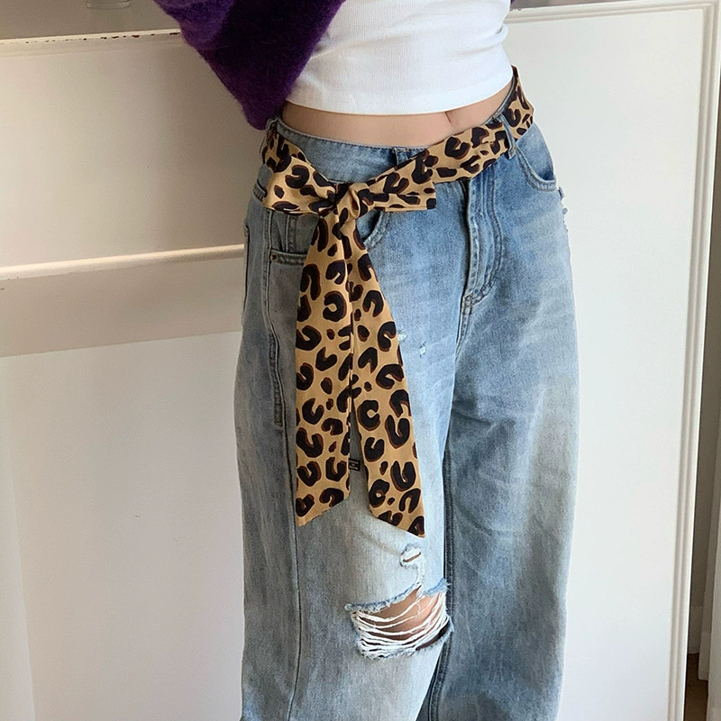 Leopard Print Narrow Scarf view 2