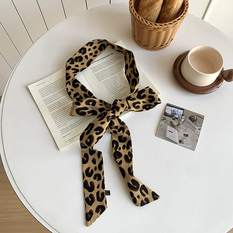 Leopard Print Narrow Scarf view 7