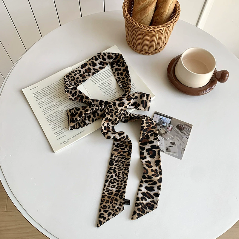 Leopard Print Narrow Scarf view 8