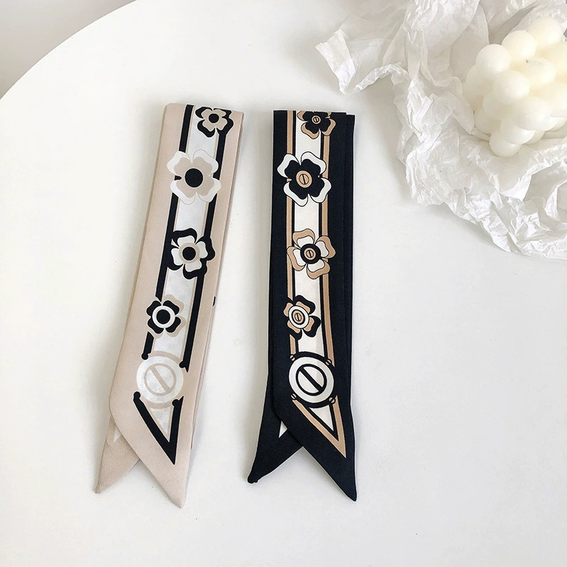 Silk-Like Narrow Scarf view 3