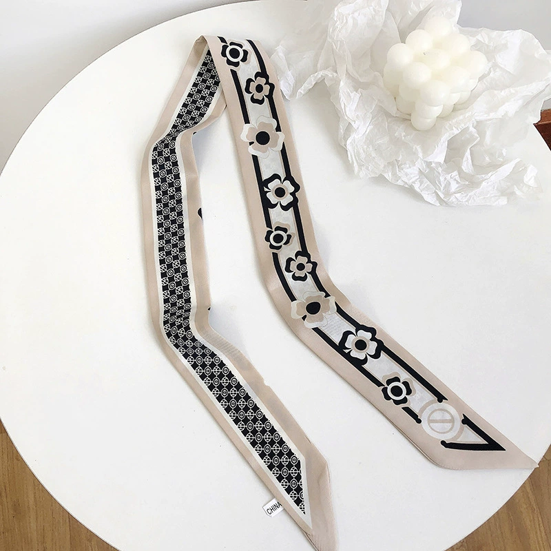 Silk-Like Narrow Scarf view 4