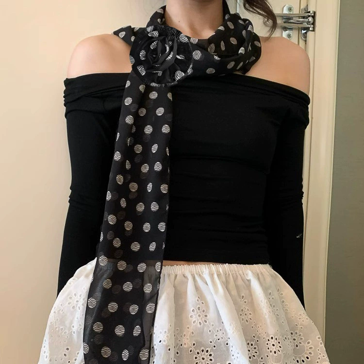 Polyester Rose Print Long Scarf view 2