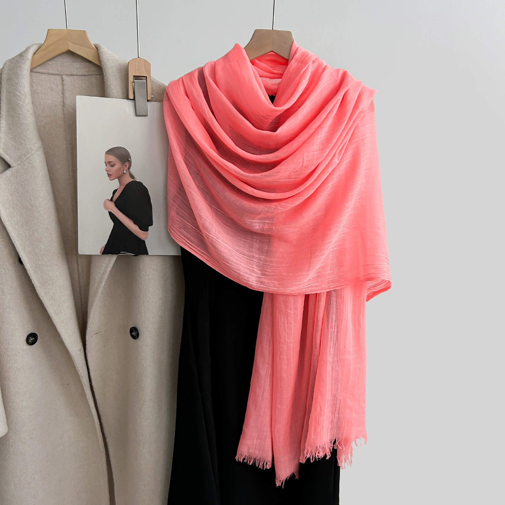 Polyester Solid Color Scarf view 12