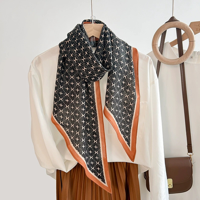 Silk-Like Print Scarf view 3