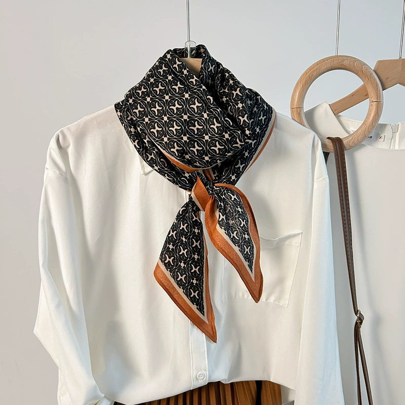 Silk-Like Print Scarf view 4