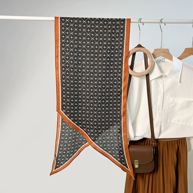 Silk-Like Print Scarf view 6