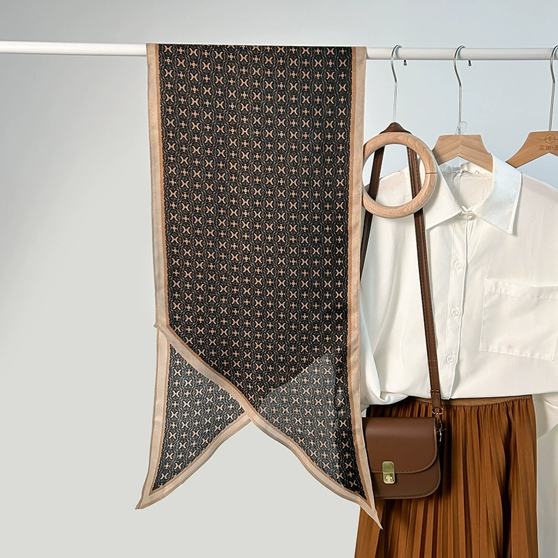 Silk-Like Print Scarf view 7