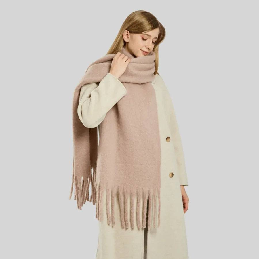 Polyester Mohair Solid Scarf view 2