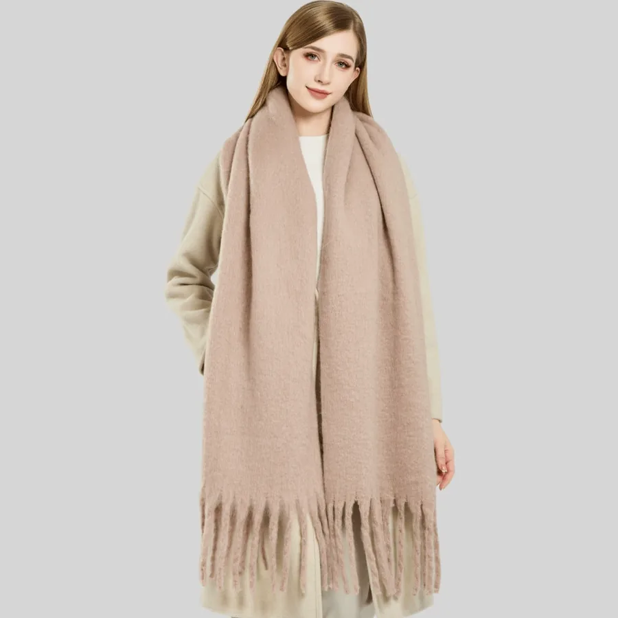 Polyester Mohair Solid Scarf view 3
