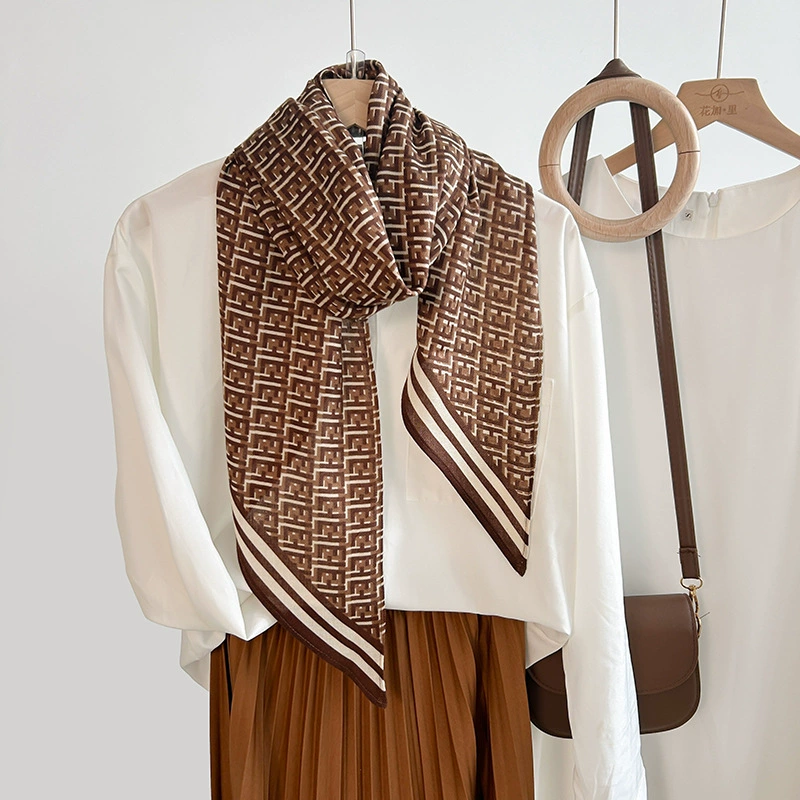 Silk-Like Print Scarf view 3