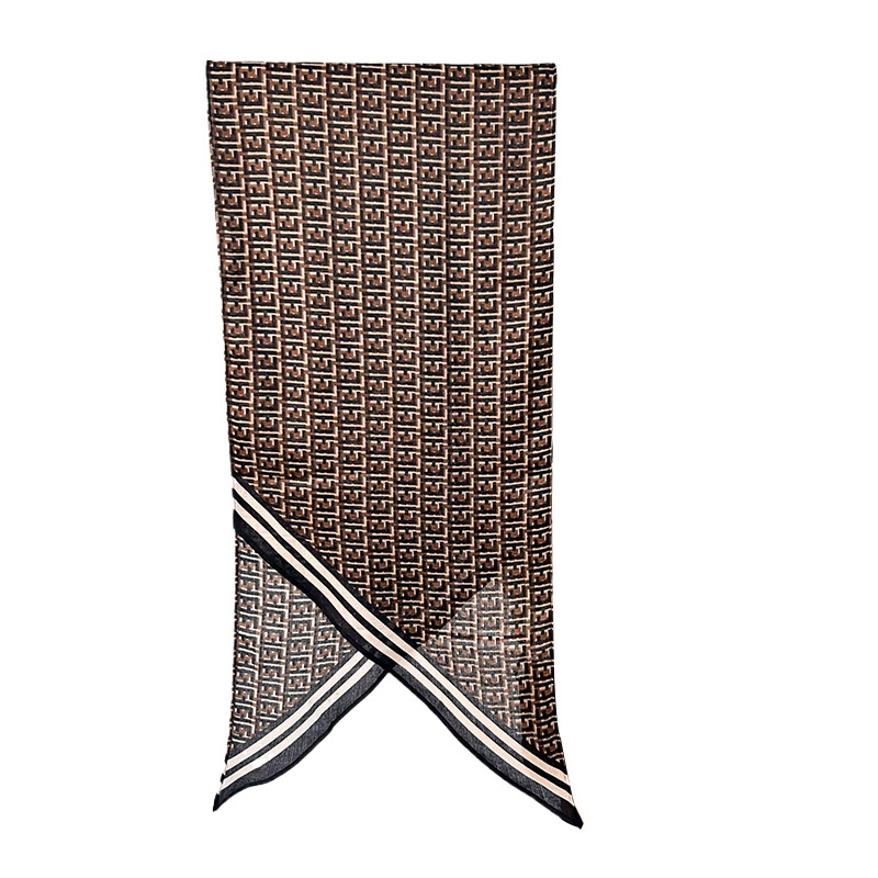 Silk-Like Print Scarf view 5