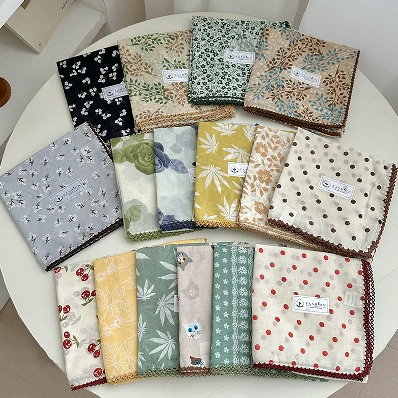 Floral Cotton Square Scarf