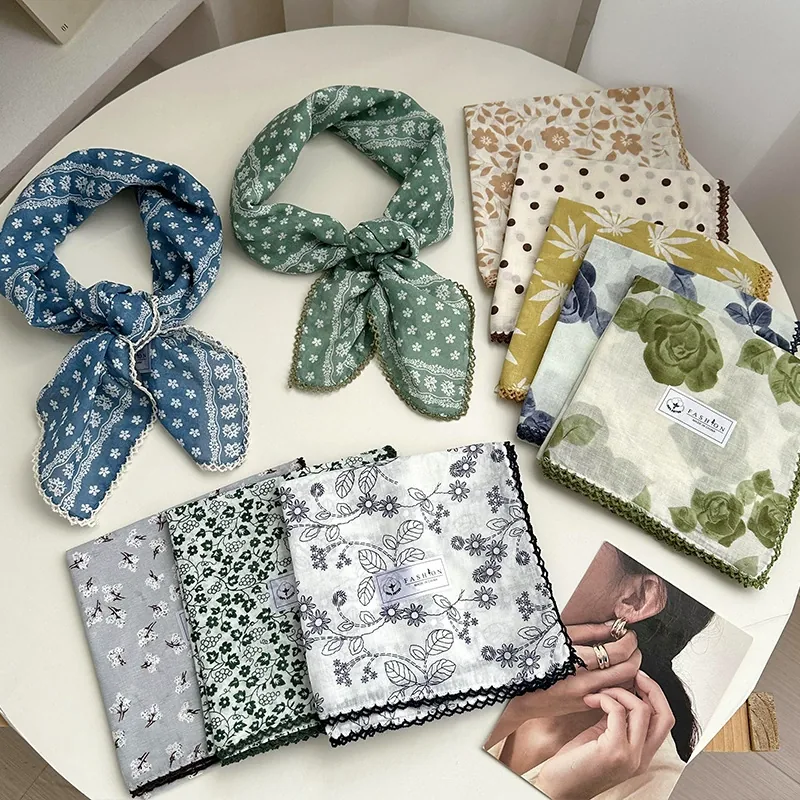 Floral Cotton Square Scarf view 2