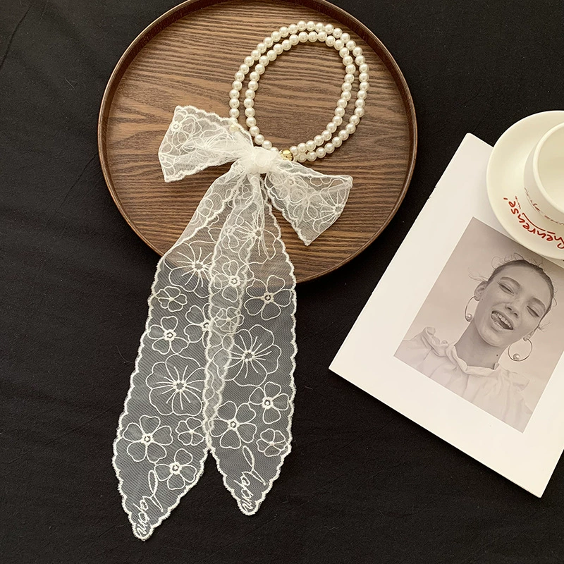 Pearl Lace Long Scarf view 6