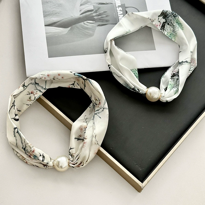 Magnetic Clasp Pearl Scarf view 2