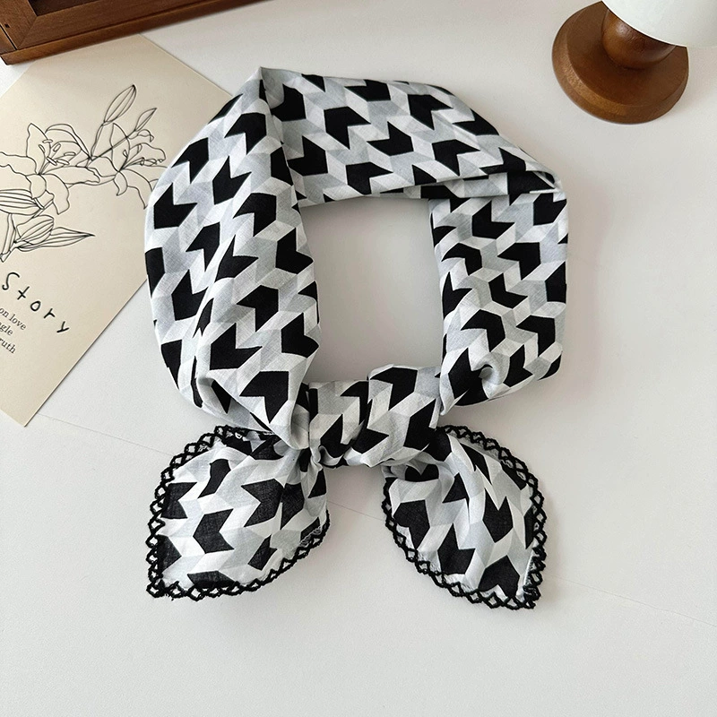 Cotton Linen Floral Square Scarf view 11