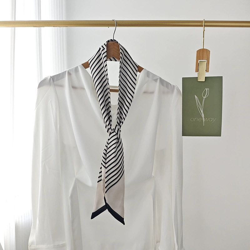 Polyester Striped Long Scarf