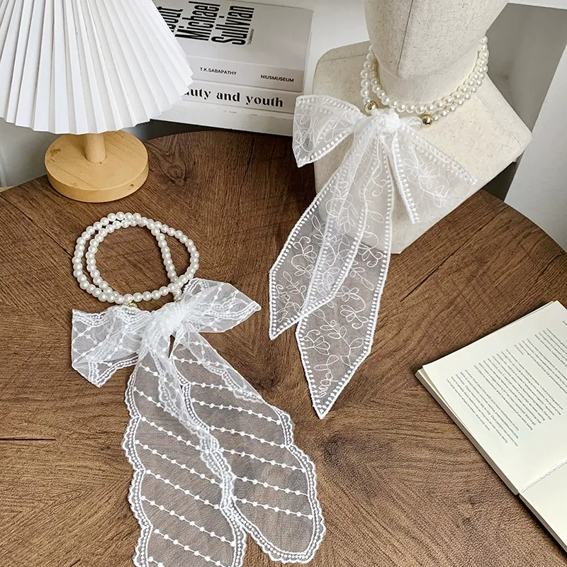 Pearl Lace Long Scarf view 4