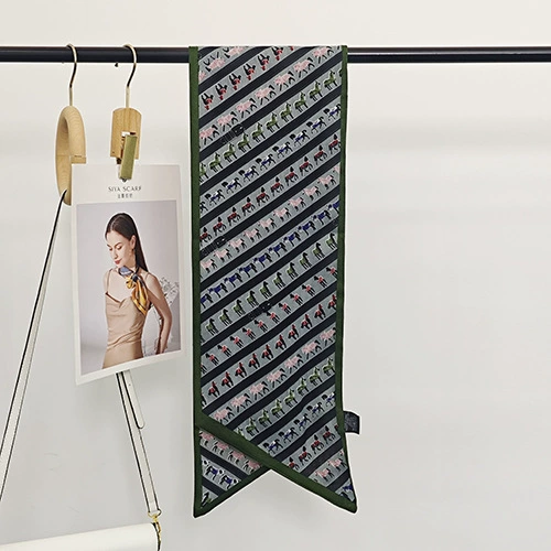 Silk-Like Horse Print Scarf