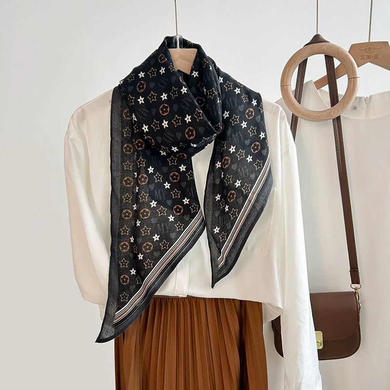 Silk-Like Floral Print Scarf