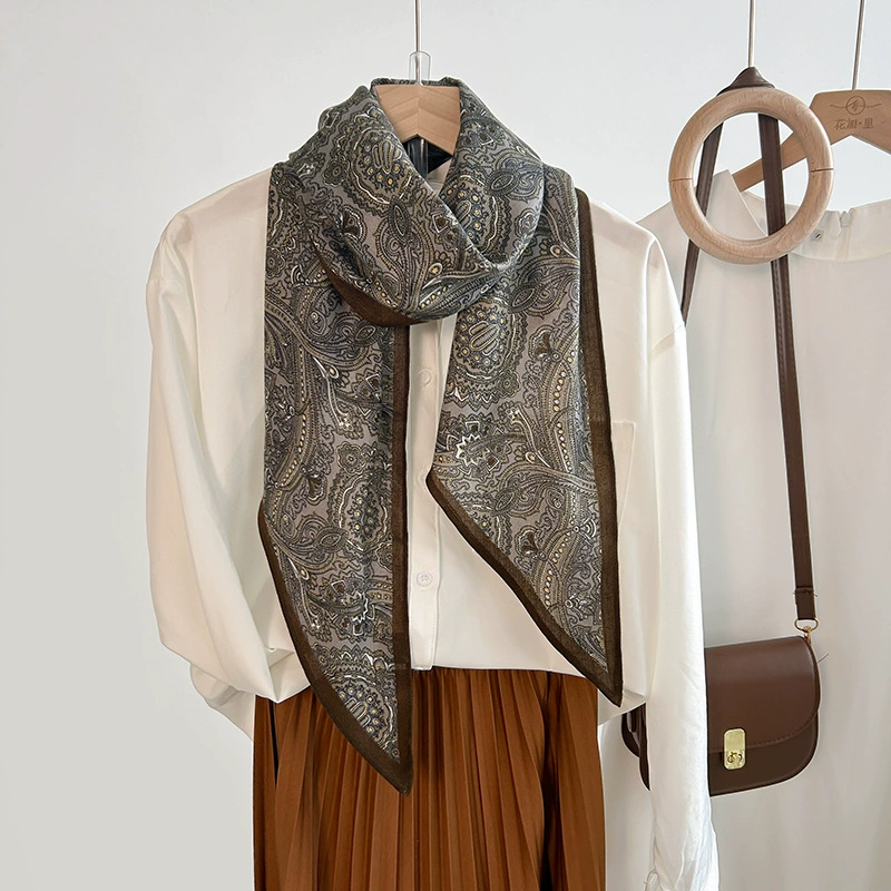 Silk-Like Ethnic Print Scarf
