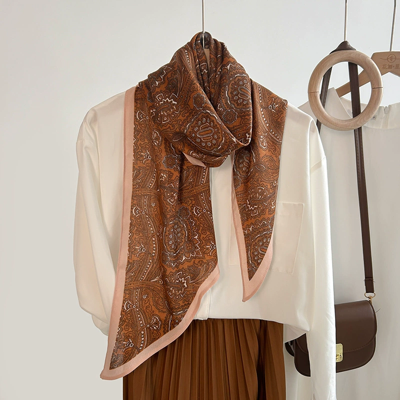 Silk-Like Ethnic Print Scarf view 3