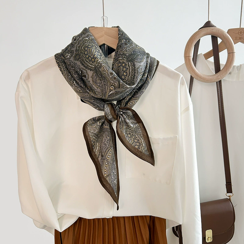 Silk-Like Ethnic Print Scarf view 4