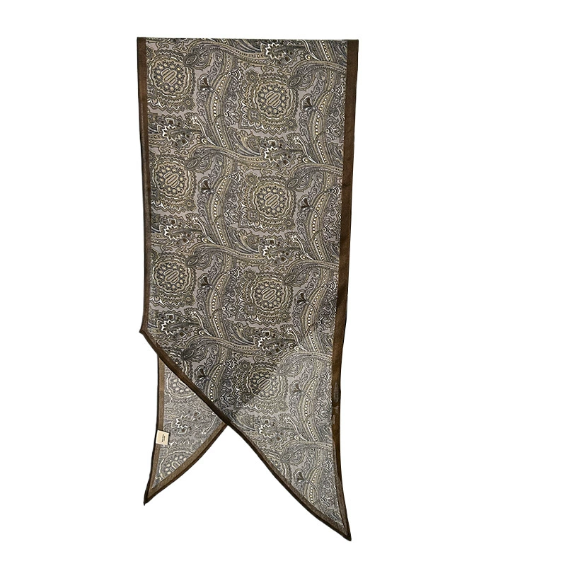 Silk-Like Ethnic Print Scarf view 5