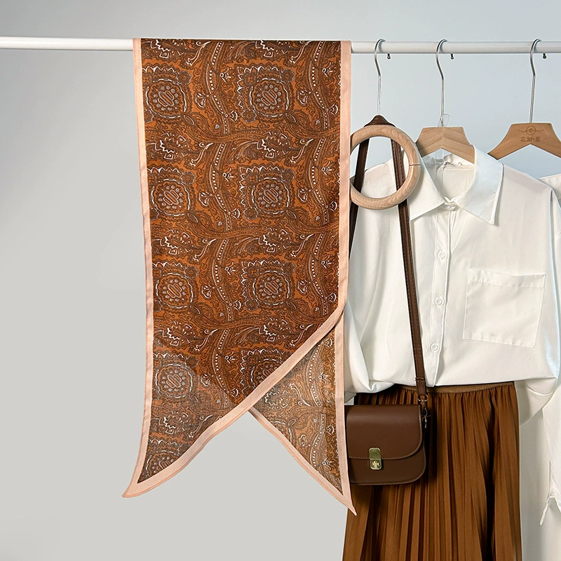 Silk-Like Ethnic Print Scarf view 6