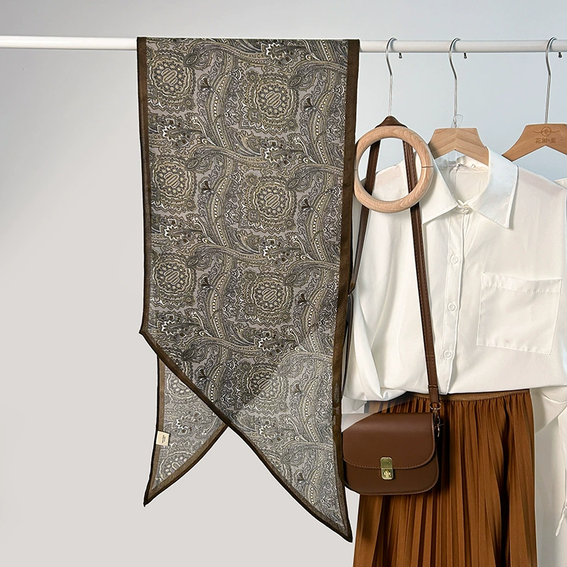 Silk-Like Ethnic Print Scarf view 7
